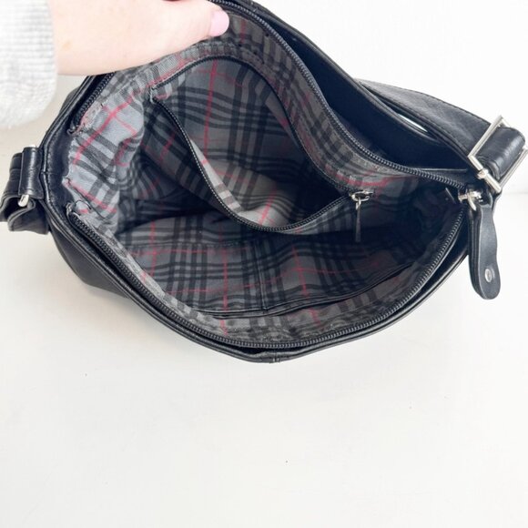 Bruno Rossi Black Leather Shoulder Bag - Picture 8 of 9